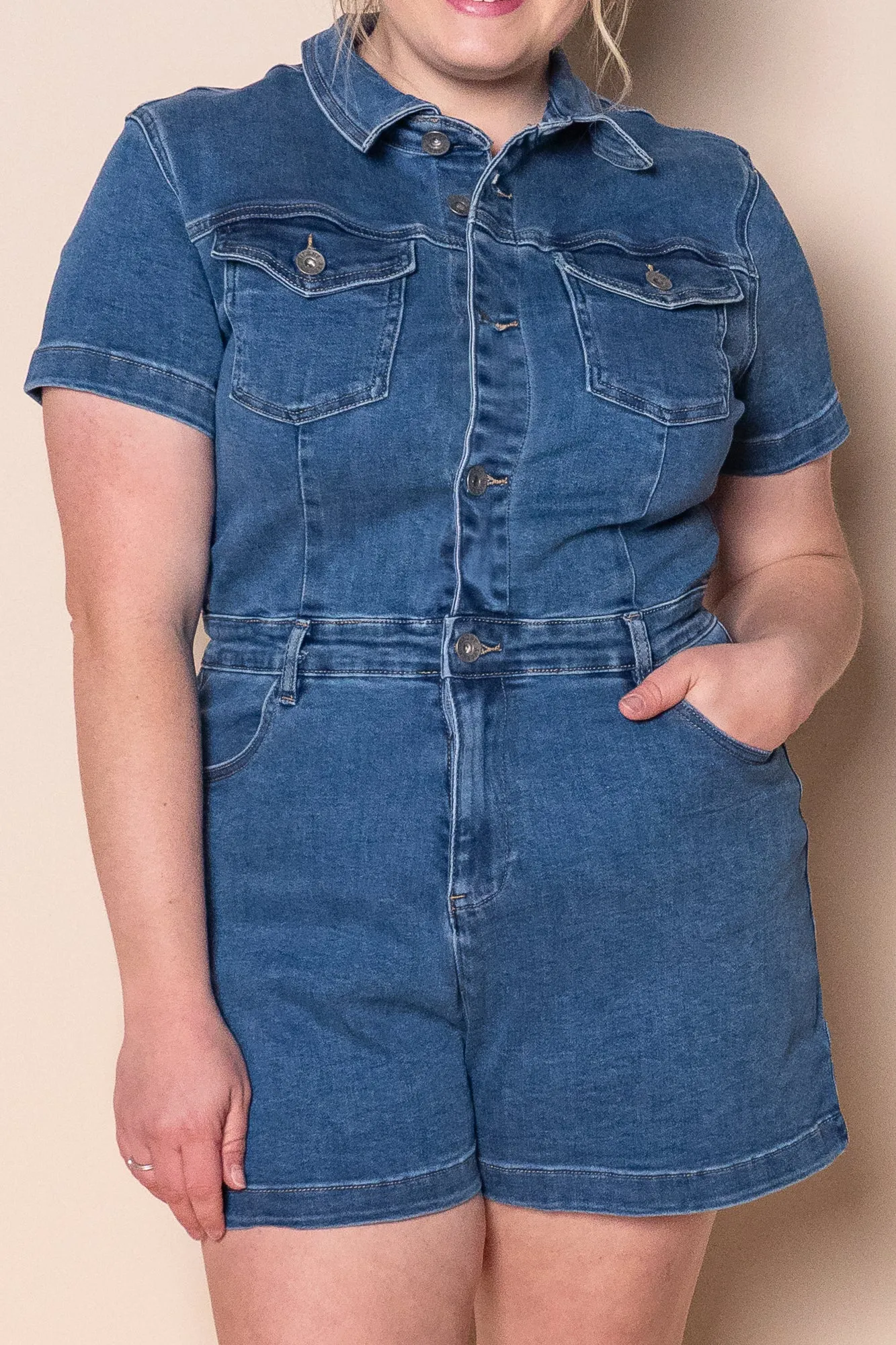 Wilder Playsuit in Mid Blue - Silent Theory sold by Always Alice product image thumbnail 3