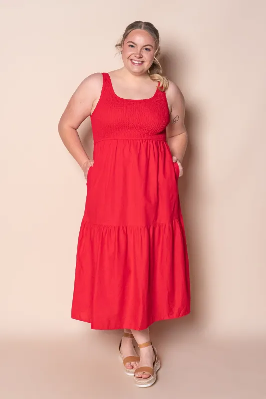 Tasha Midi Dress in Red sold by Always Alice