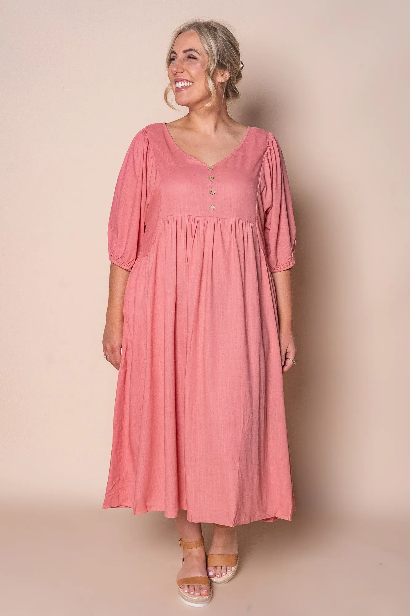 Emery Midi Dress in Dusty Pink sold by Always Alice