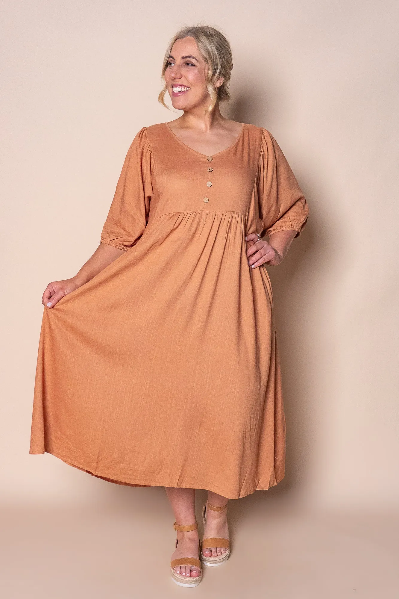 Emery Midi Dress in Caramel sold by Always Alice product image thumbnail 3