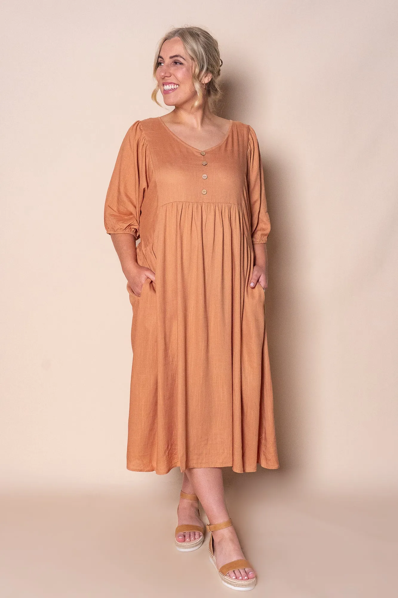Emery Midi Dress in Caramel sold by Always Alice