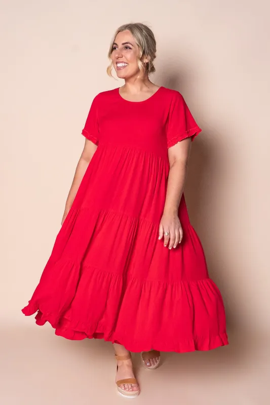 Verina Midi Dress in Red sold by Always Alice