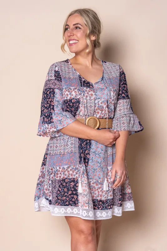 Lilah Floral Paisley Dress in Navy sold by Always Alice