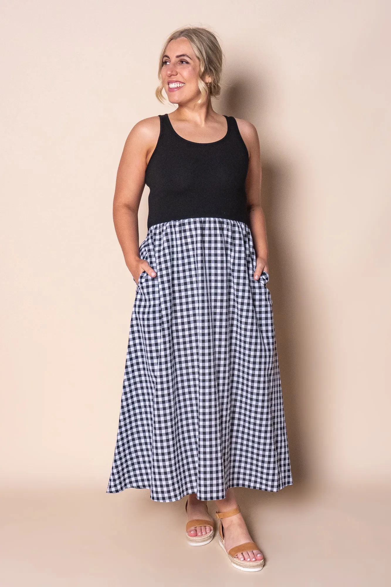 Nerida Midi Dress in Black/Gingham sold by Always Alice product image thumbnail 2