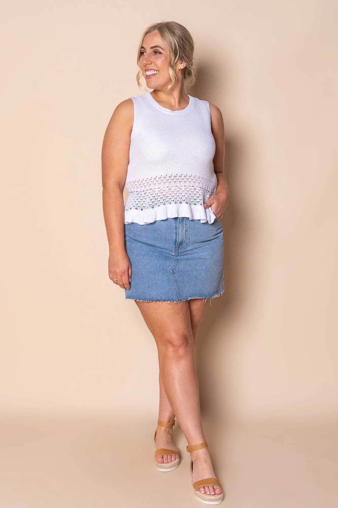 Catalina Knit Top in White sold by Always Alice product image thumbnail 2