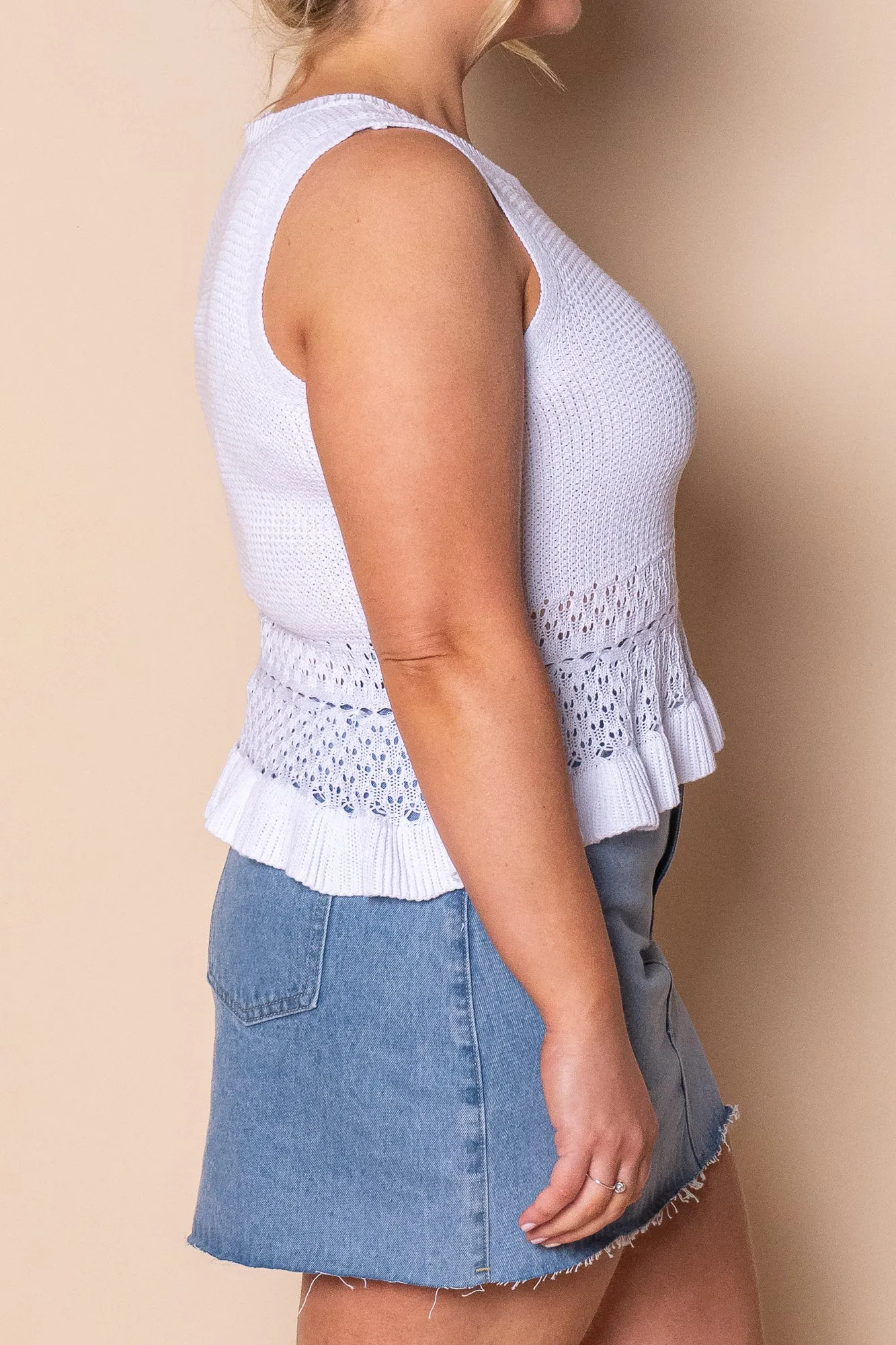 Catalina Knit Top in White sold by Always Alice product image thumbnail 3