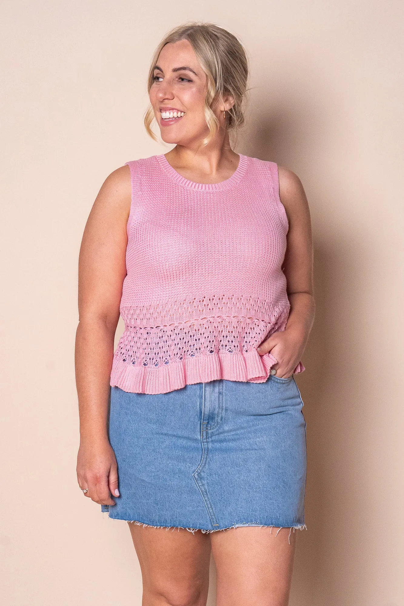 Catalina Knit Top in Pink sold by Always Alice