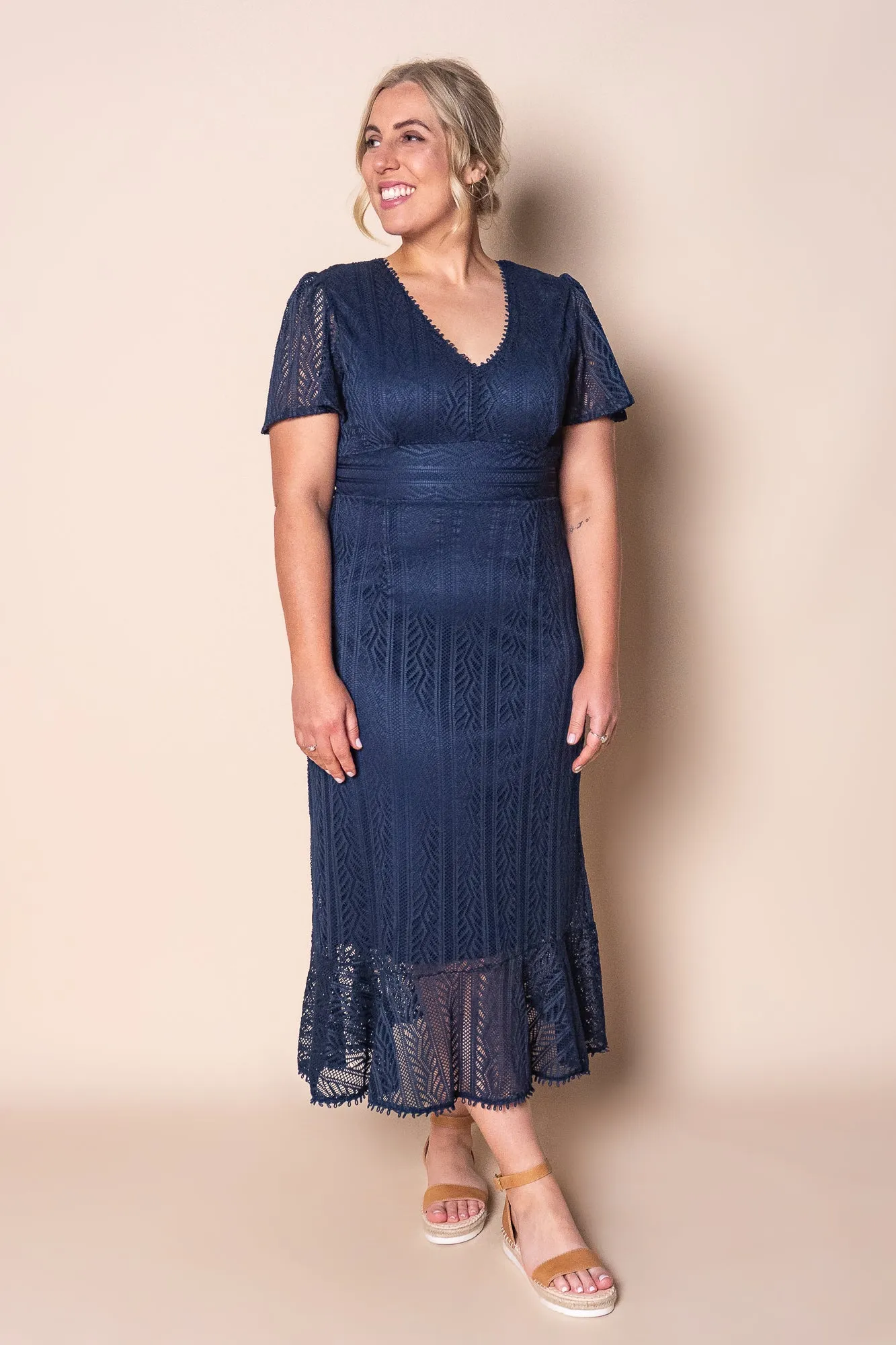 Katie Midi Dress in Navy sold by Always Alice