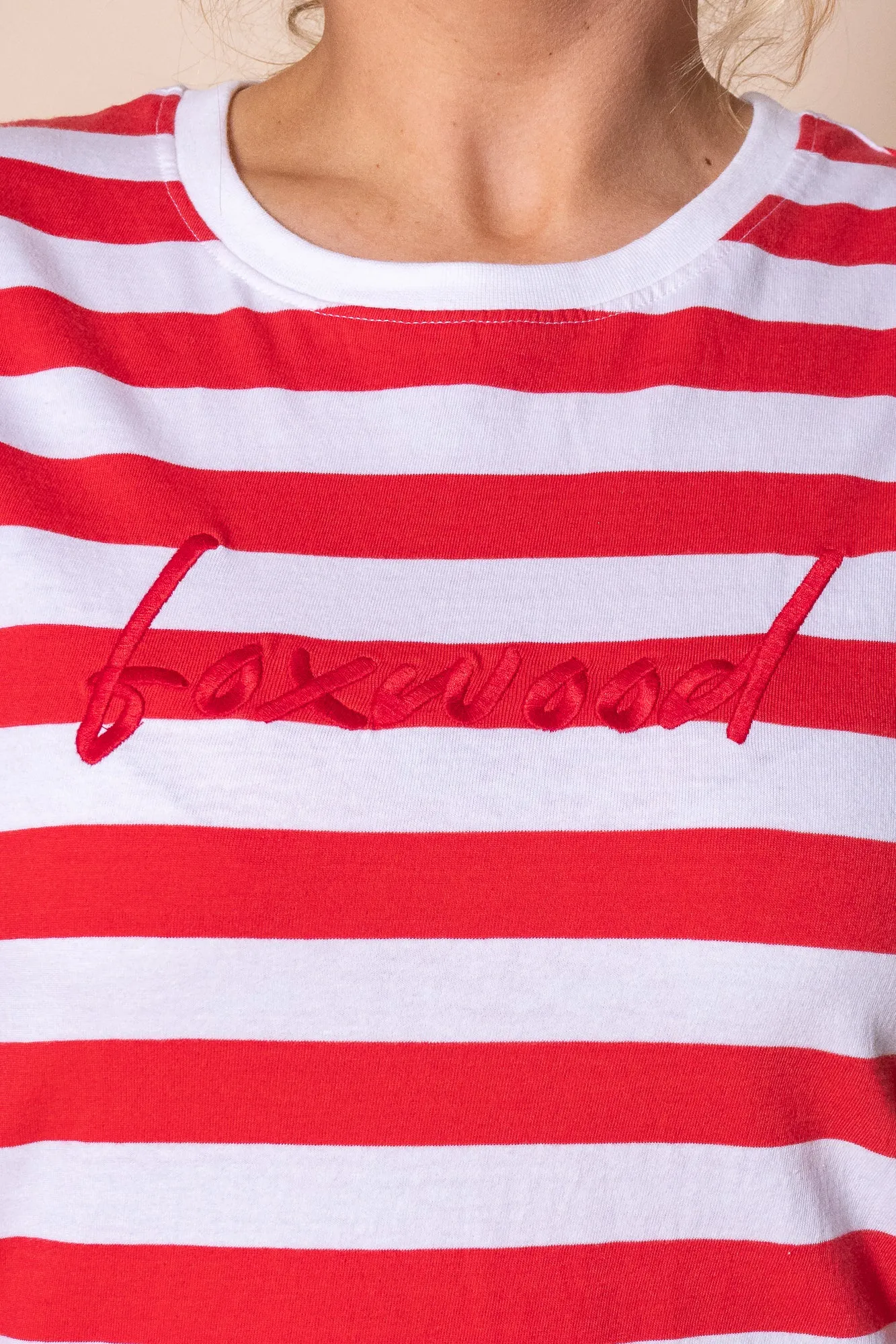 Signature Stripe Tee Dress in Cayenne & White Stripe - Foxwood sold by Always Alice product image thumbnail 5