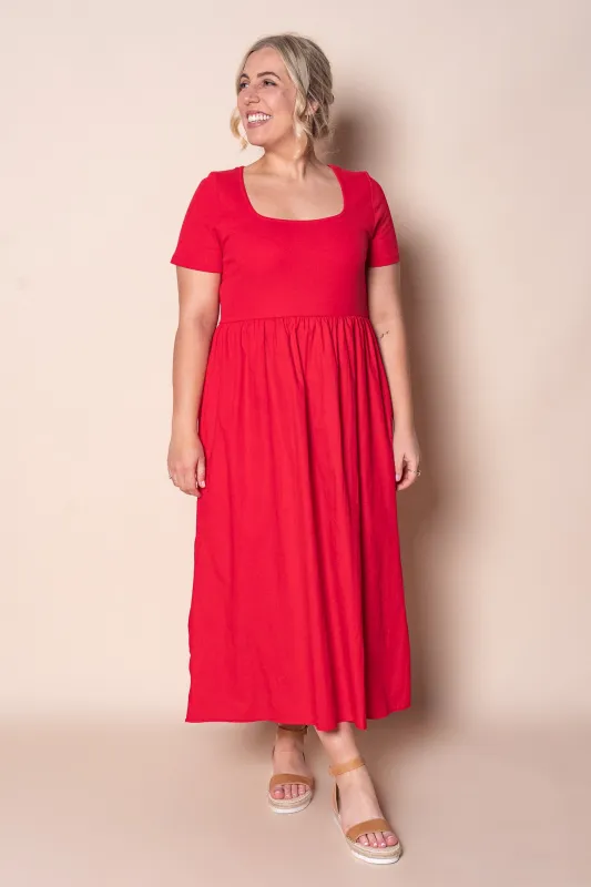 Ella Midi Dress in Crimson - Foxwood sold by Always Alice