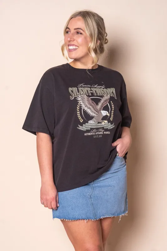 Airborne Tee in Washed Black - Silent Theory sold by Always Alice