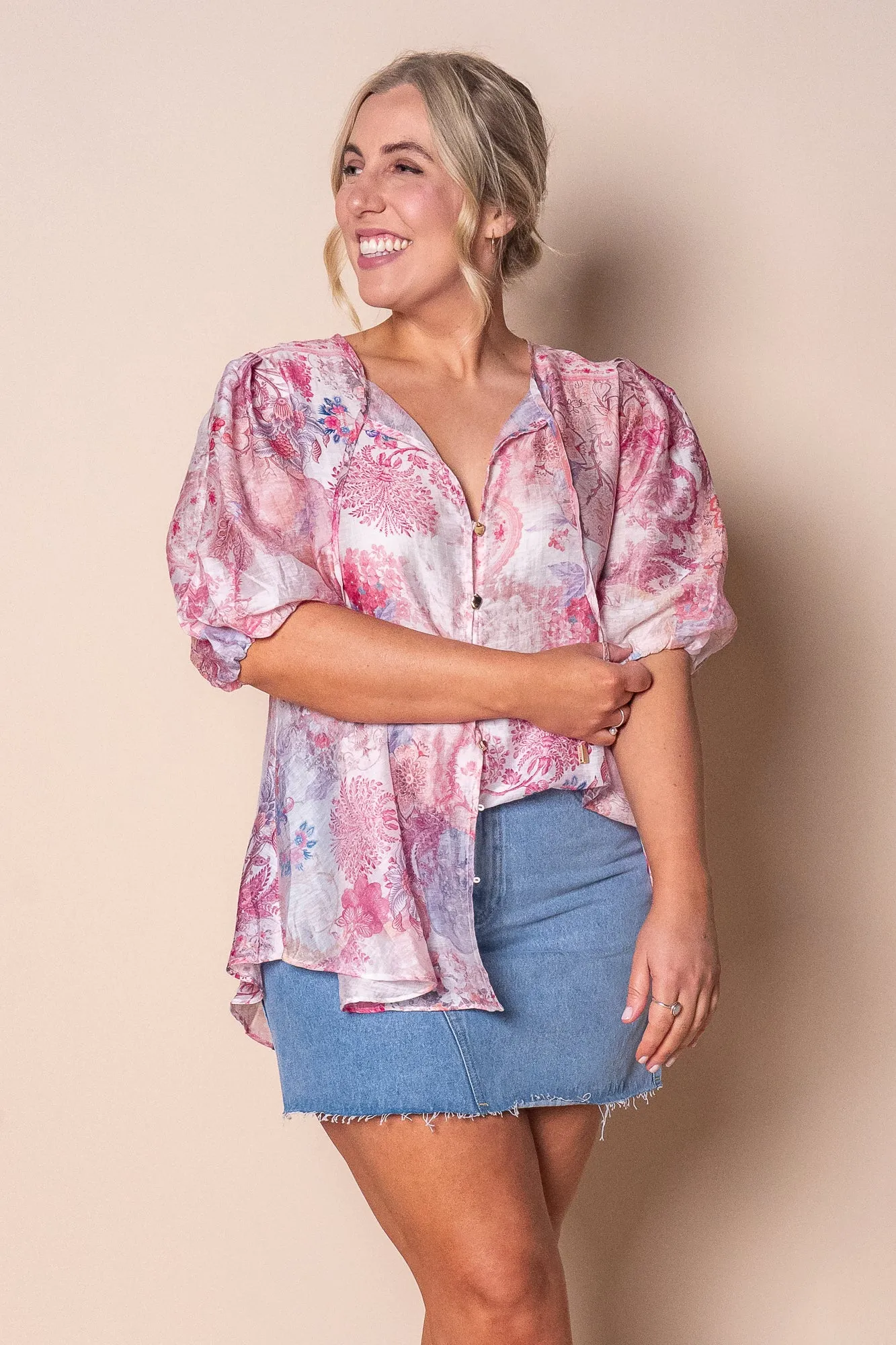Rosanna Floral Top in Pink sold by Always Alice