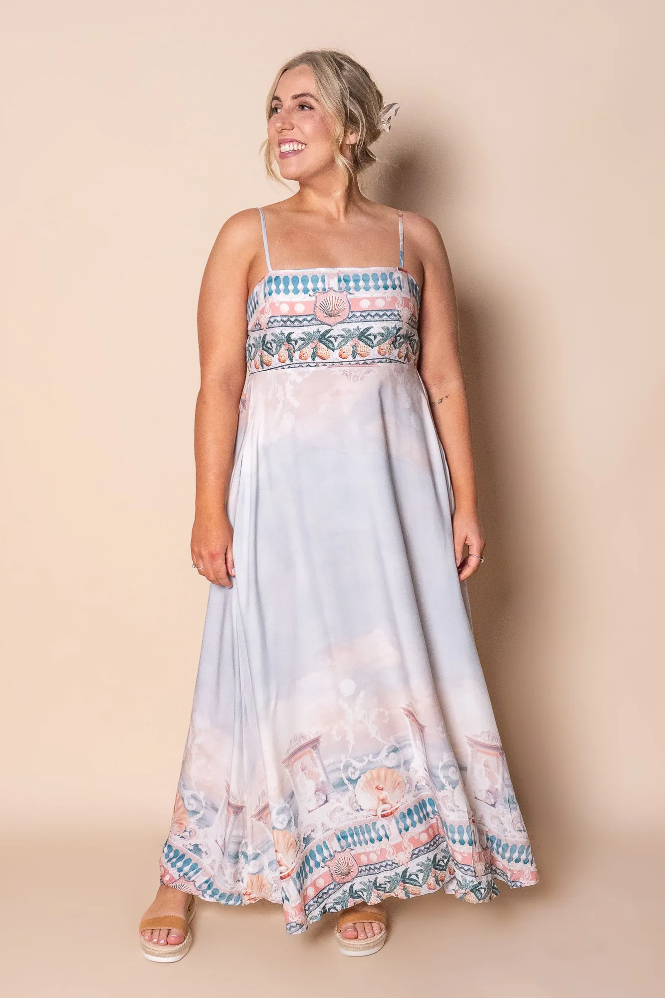 Tilly Grecian Maxi Dress in Pale Blue sold by Always Alice