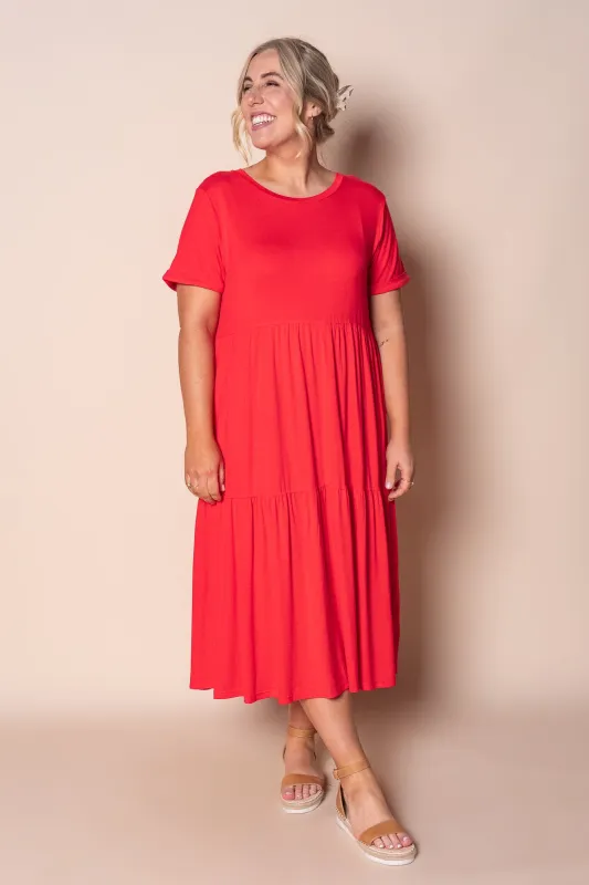 Pauline Midi Dress in Red sold by Always Alice