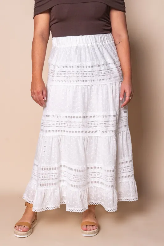 Skye Lace Maxi Skirt in White sold by Always Alice