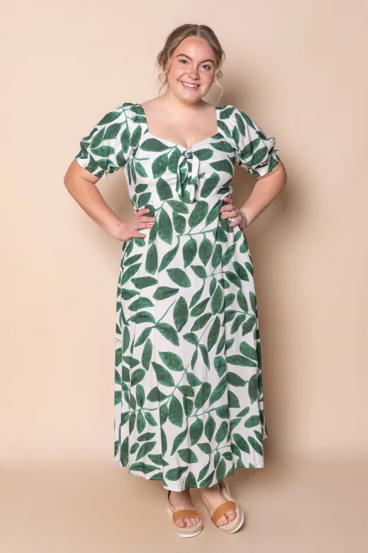 Leanna Leaf Midi Dress in Green sold by Always Alice