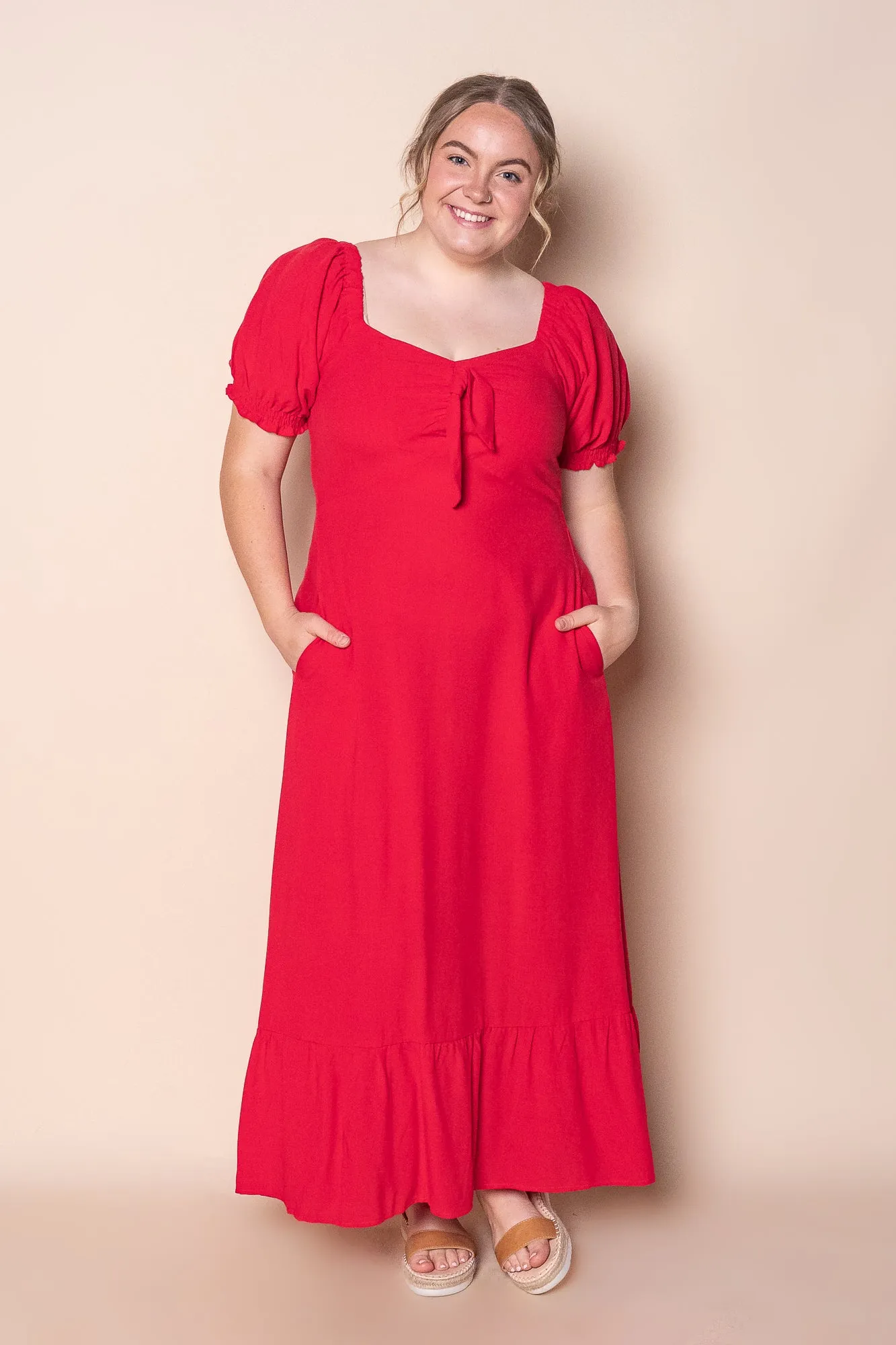 Kylie Midi Dress in Red sold by Always Alice