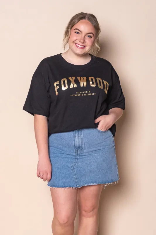 Metallic Interval Tee in Black/Gold - Foxwood made by Foxwood Clothing