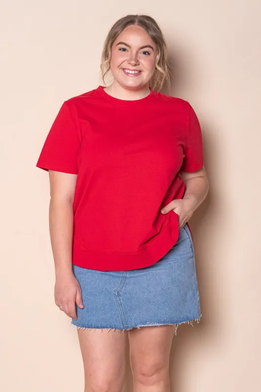Farrah SS Tee in Crimson - Foxwood sold by Always Alice