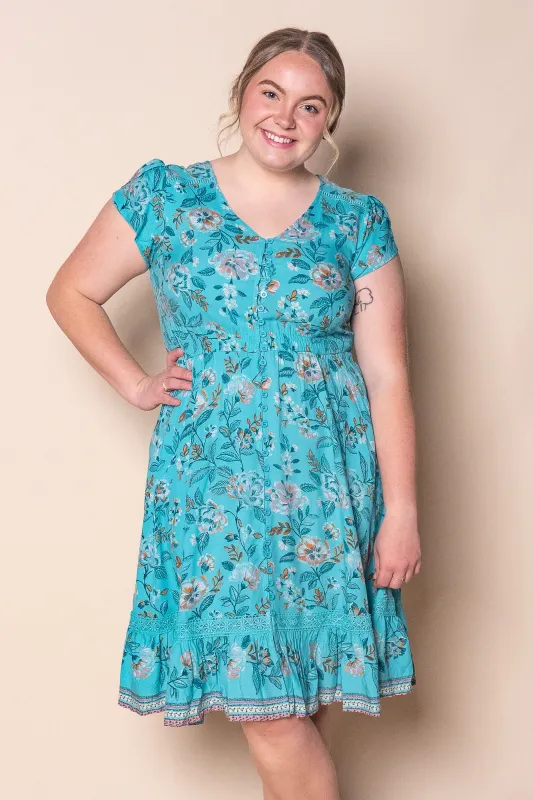 Tina Floral Dress in Turquoise sold by Always Alice
