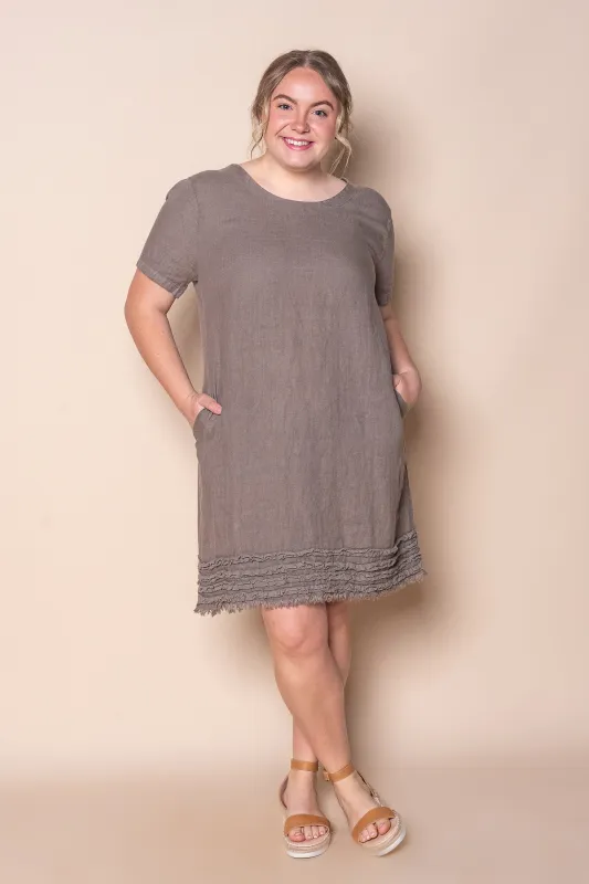 Dahlia Linen Dress in Taupe sold by Always Alice