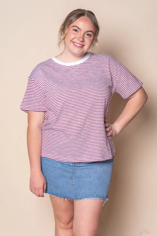 Hutch Stripe Tee in Russet - Foxwood sold by Always Alice