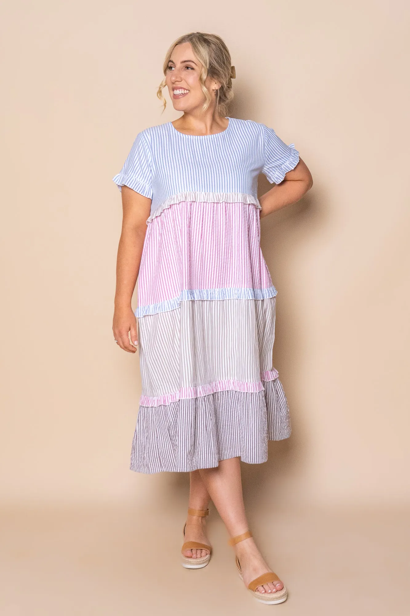 Molly Midi Dress in Blue Multi sold by Always Alice