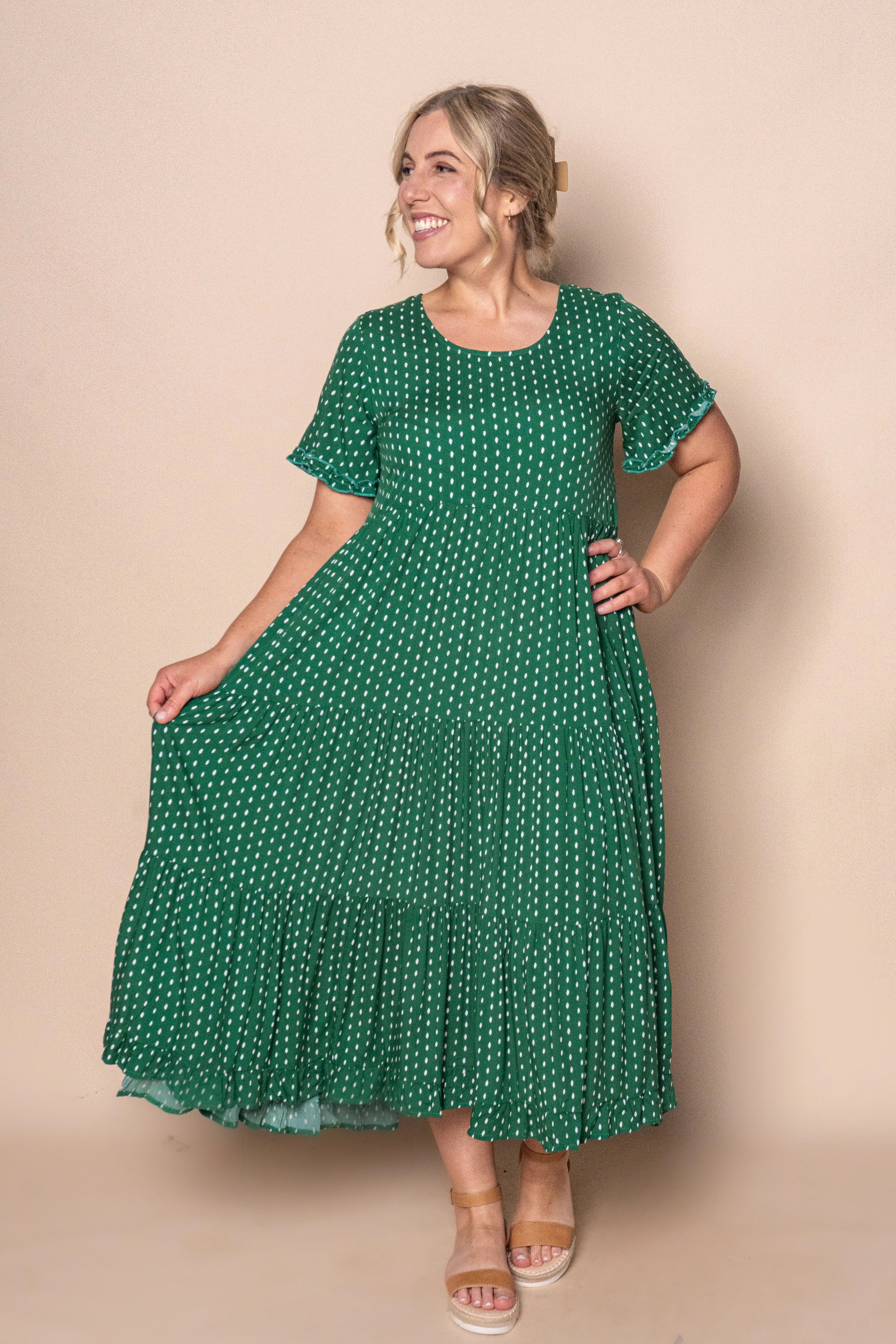 Jensen Midi Dress in Emerald sold by Always Alice product image thumbnail 4