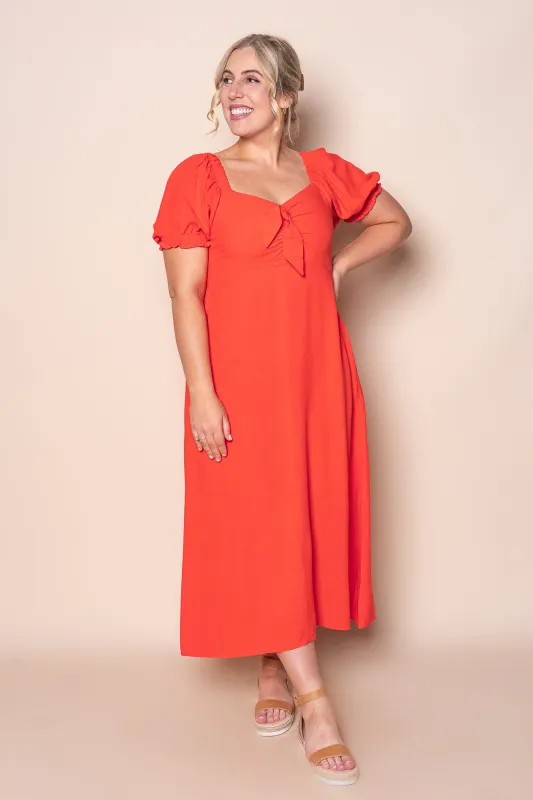 Sienna Midi Dress in Tangerine sold by Always Alice