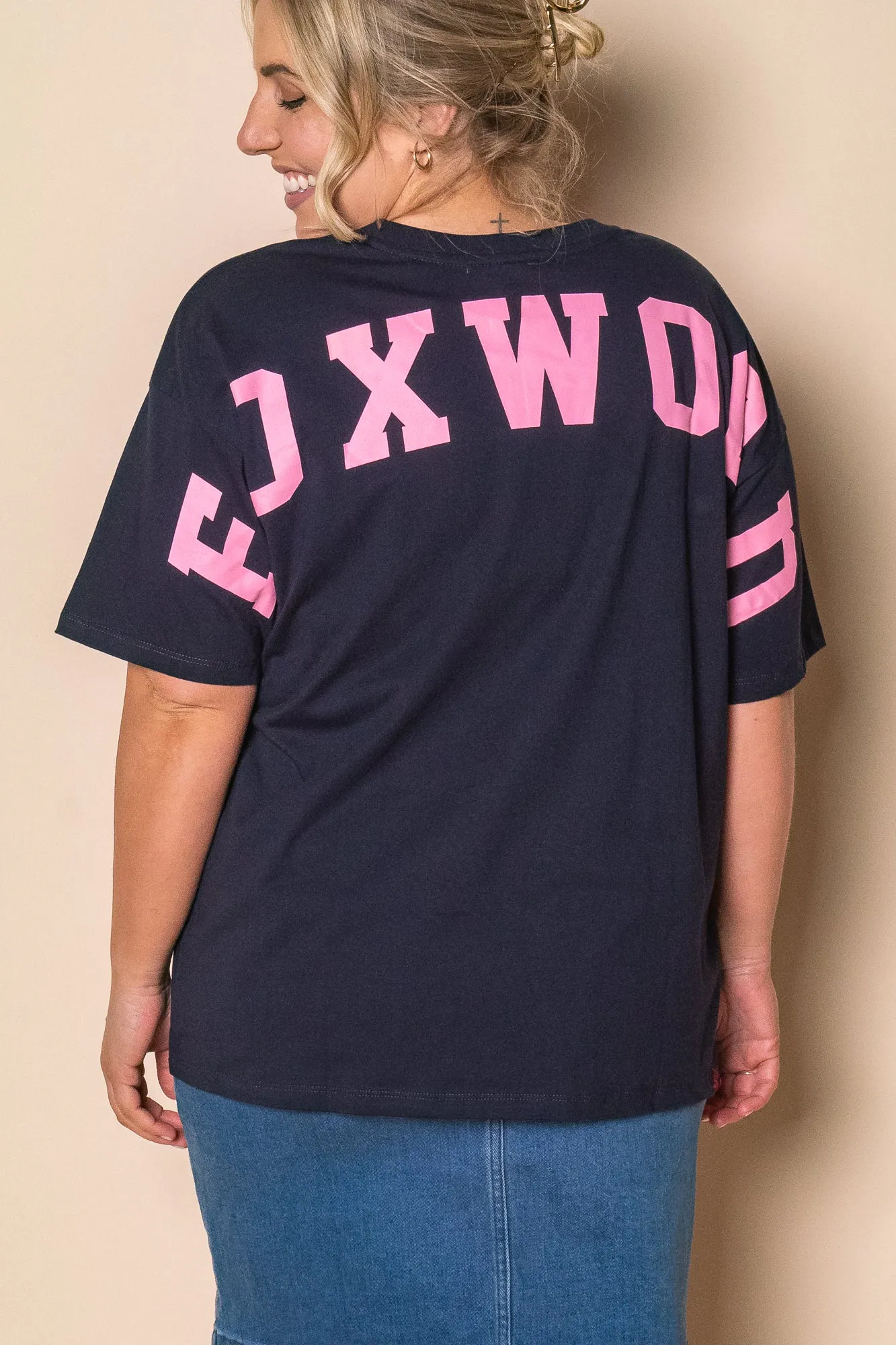 Interval Tee in Navy/Neon Pink - Foxwood sold by Always Alice product image thumbnail 4