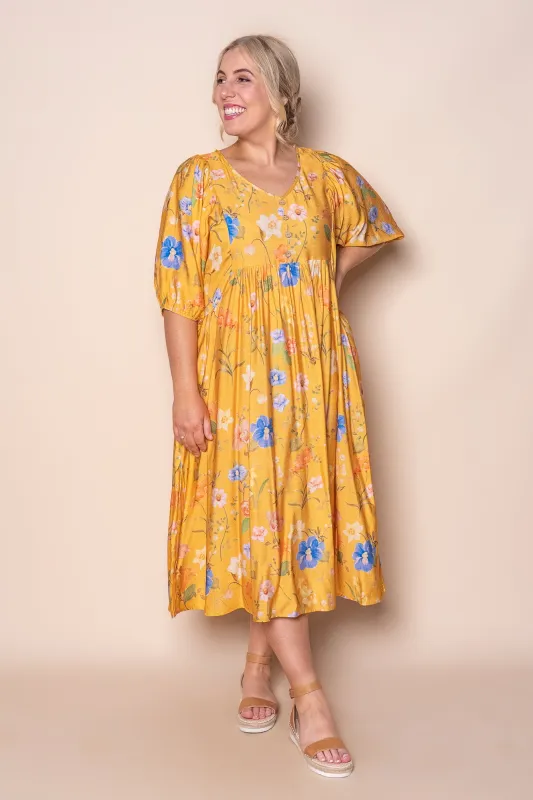 Anna Midi Dress in Marigold sold by Always Alice