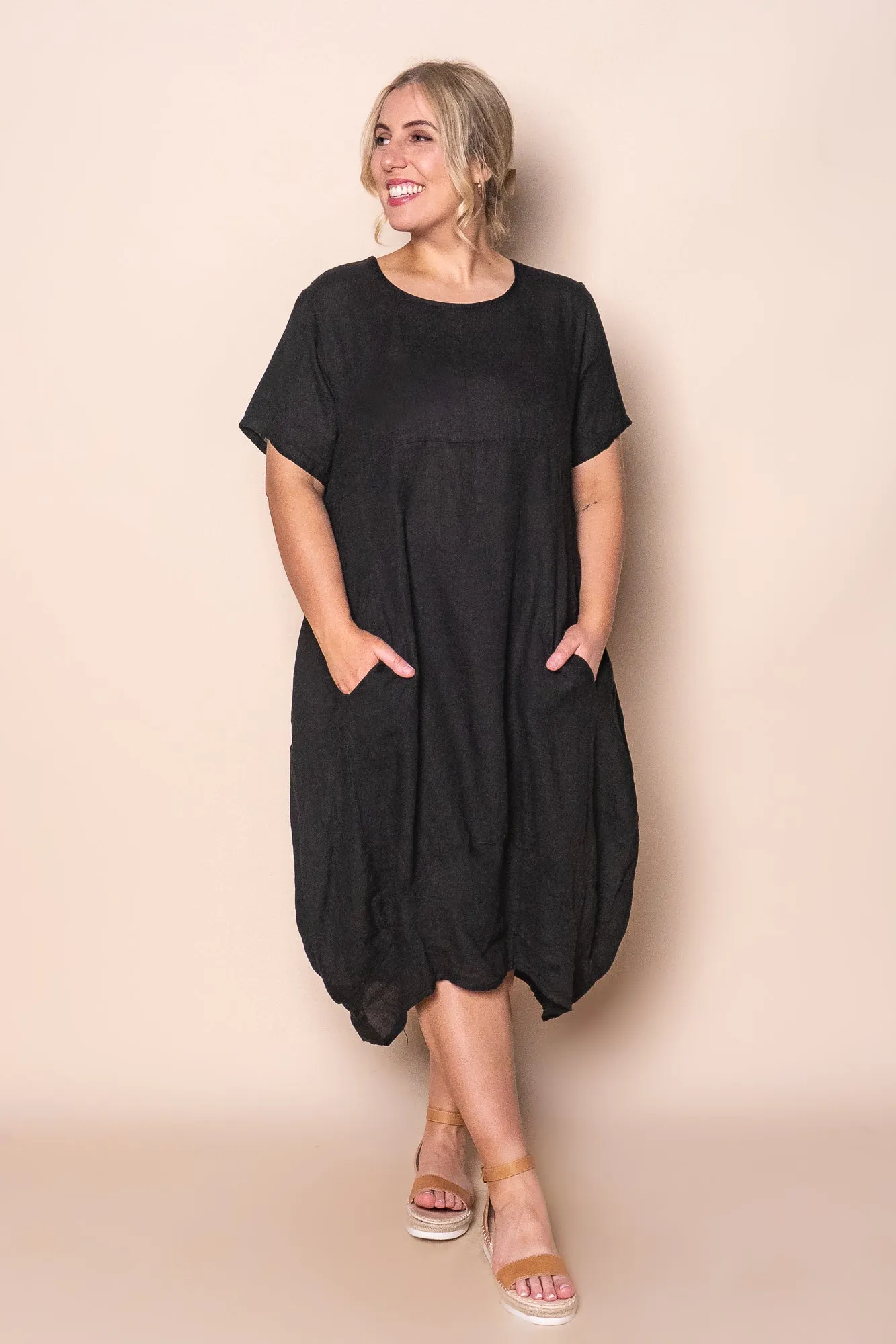 Grier Linen Midi Dress in Black sold by Always Alice product image thumbnail 2