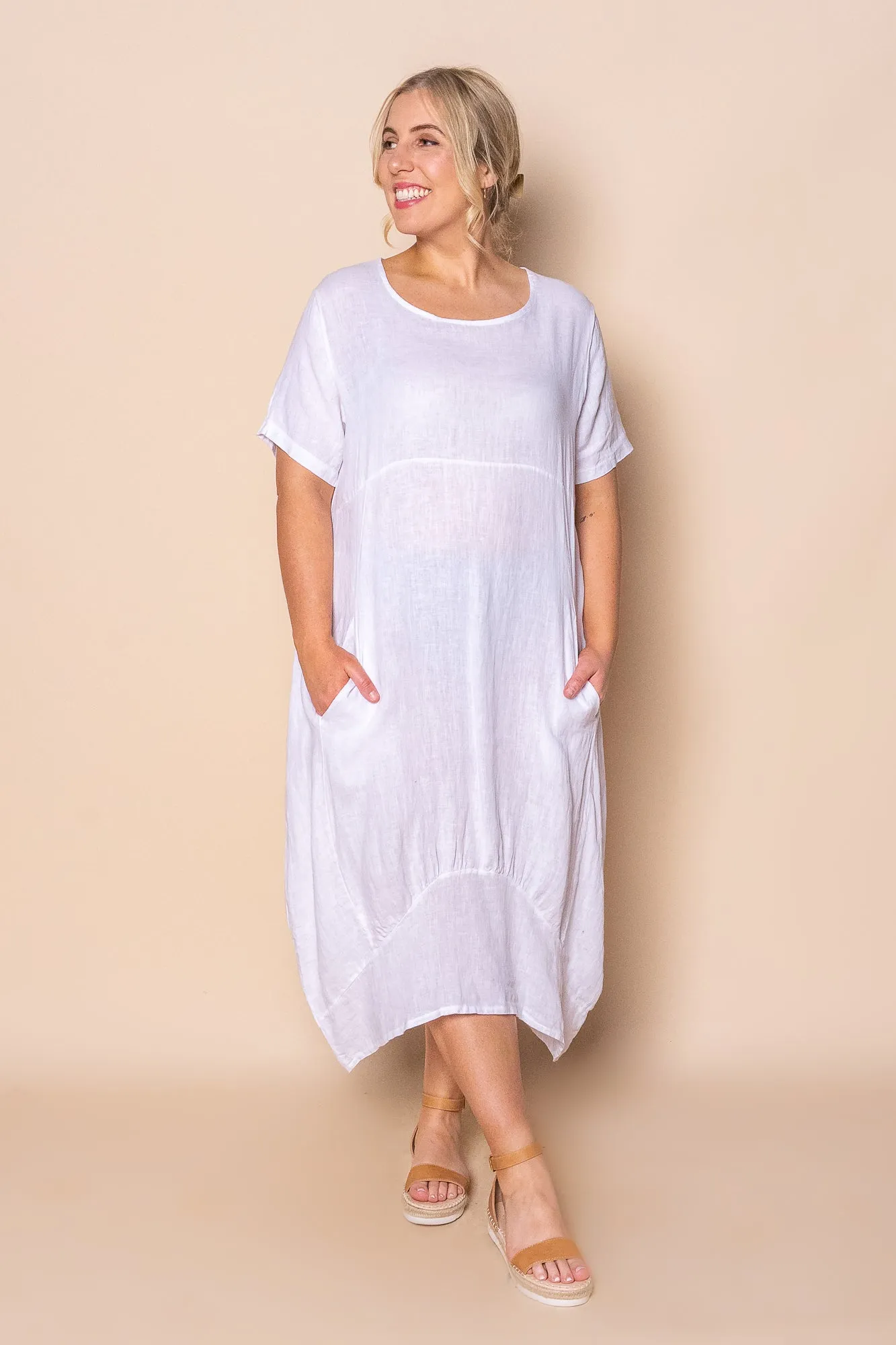Grier Linen Midi Dress in White sold by Always Alice product image thumbnail 2