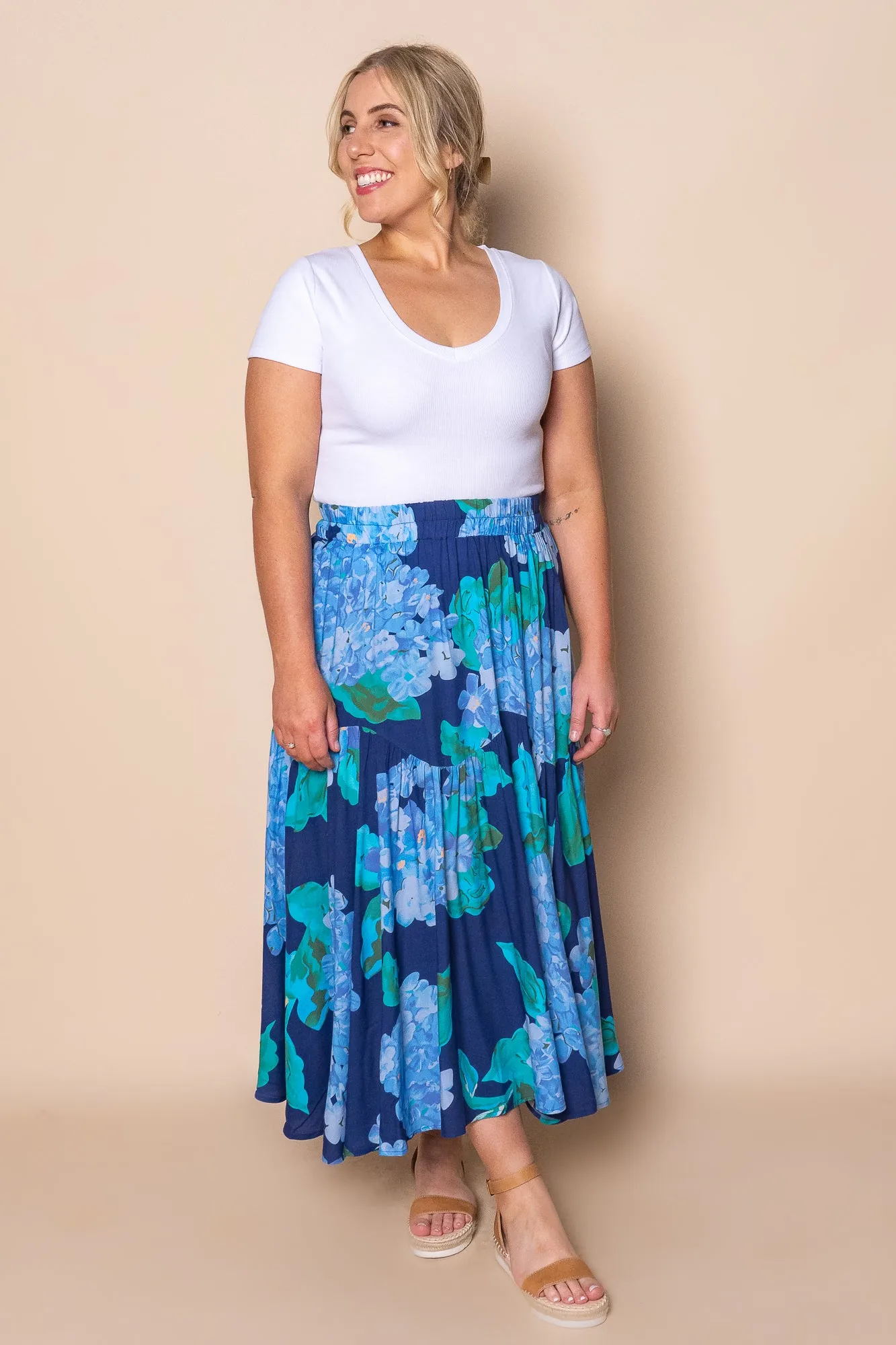 Odette Midi Skirt in Navy sold by Always Alice