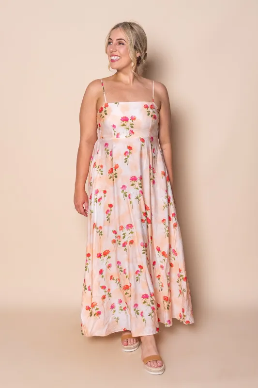 Fawnie Floral Maxi Dress in Peach sold by Always Alice