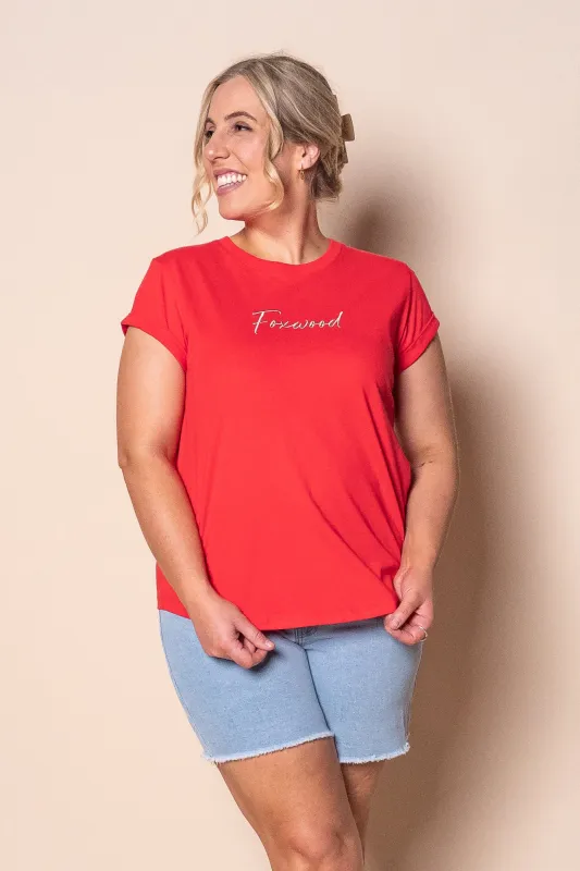 Signature Contrast Tee in Red - Foxwood made by Foxwood Clothing