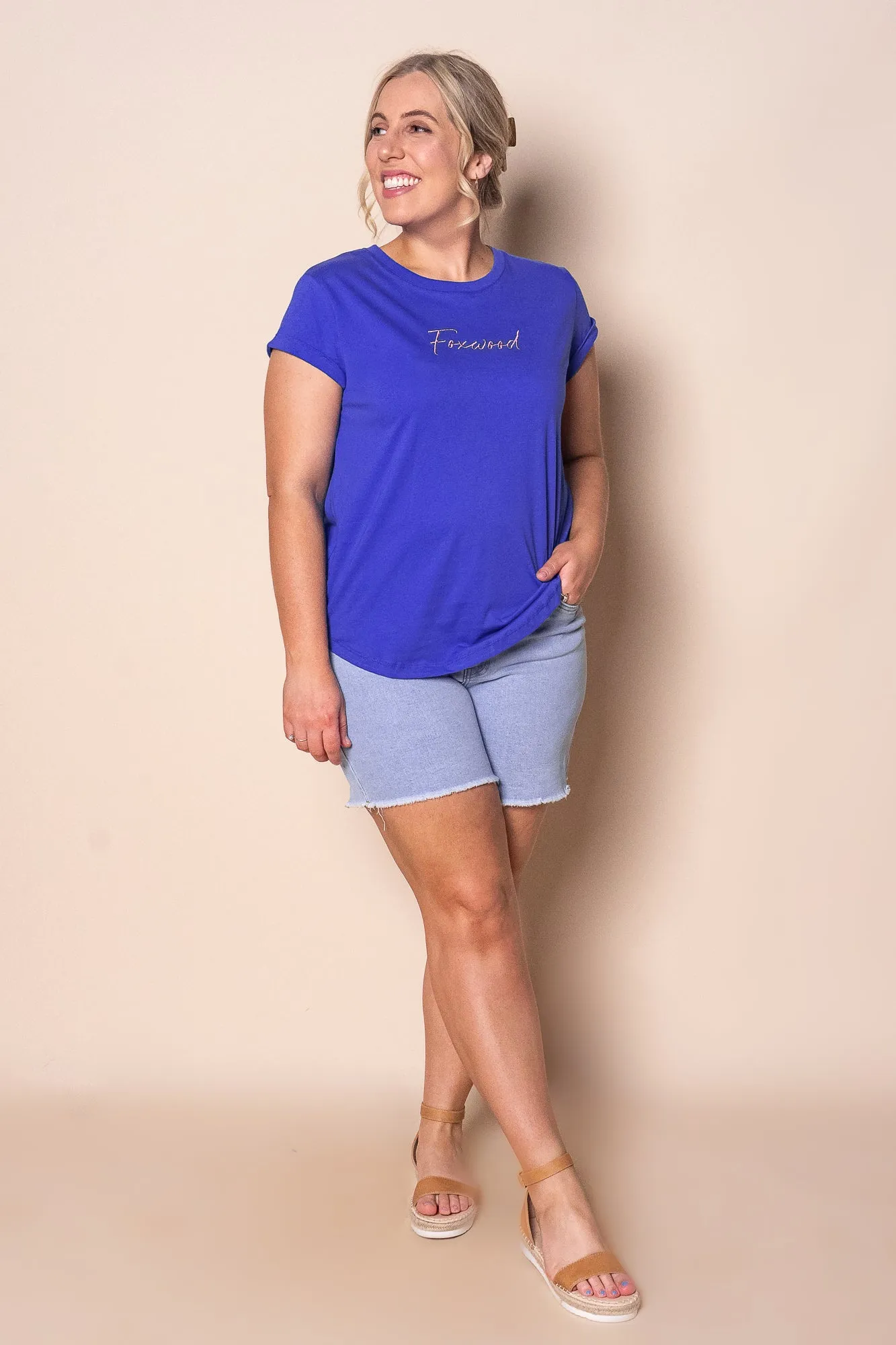 Signature Contrast Tee in Blue - Foxwood sold by Always Alice product image thumbnail 2