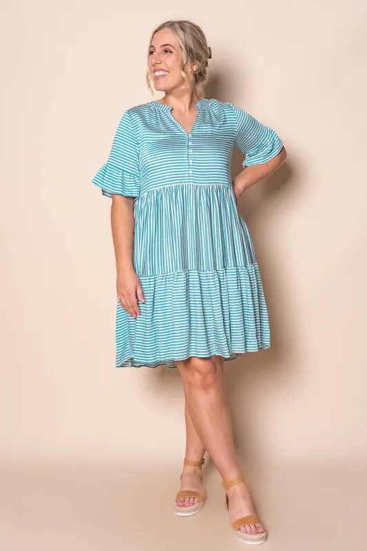 Jilly Striped Dress in Teal Blue sold by Always Alice