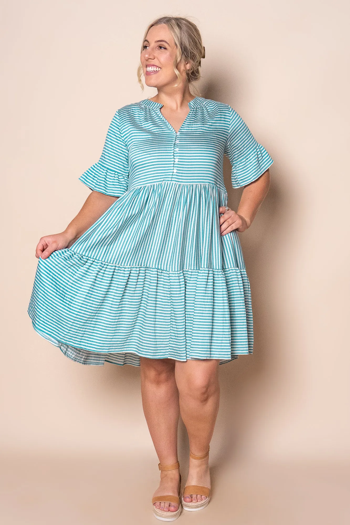 Jilly Striped Dress in Teal Blue sold by Always Alice product image thumbnail 3