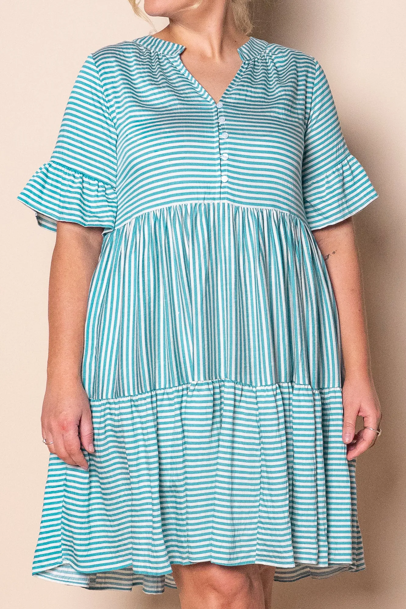 Jilly Striped Dress in Teal Blue sold by Always Alice product image thumbnail 4