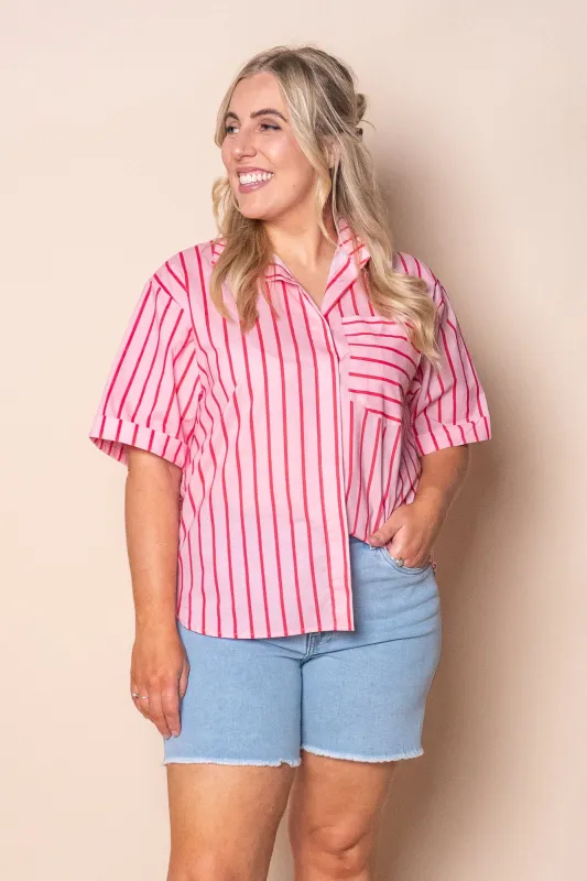 Lola Striped Shirt in Pink sold by Always Alice