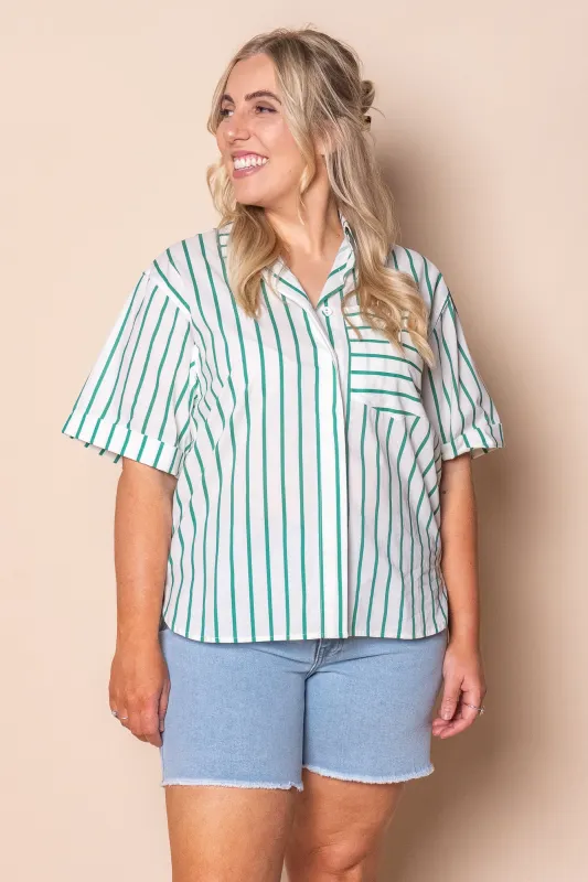 Lola Striped Shirt in White sold by Always Alice