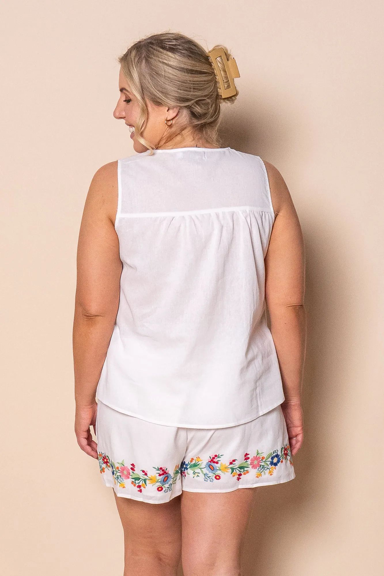Izzi Embroidered Floral Top in White sold by Always Alice product image thumbnail 5