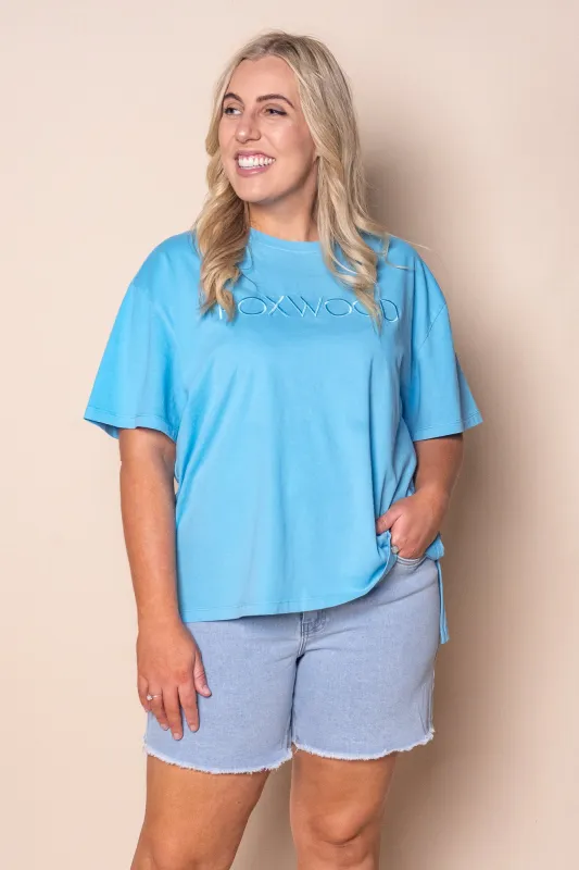 Simplified Tee in Sky - Foxwood sold by Always Alice