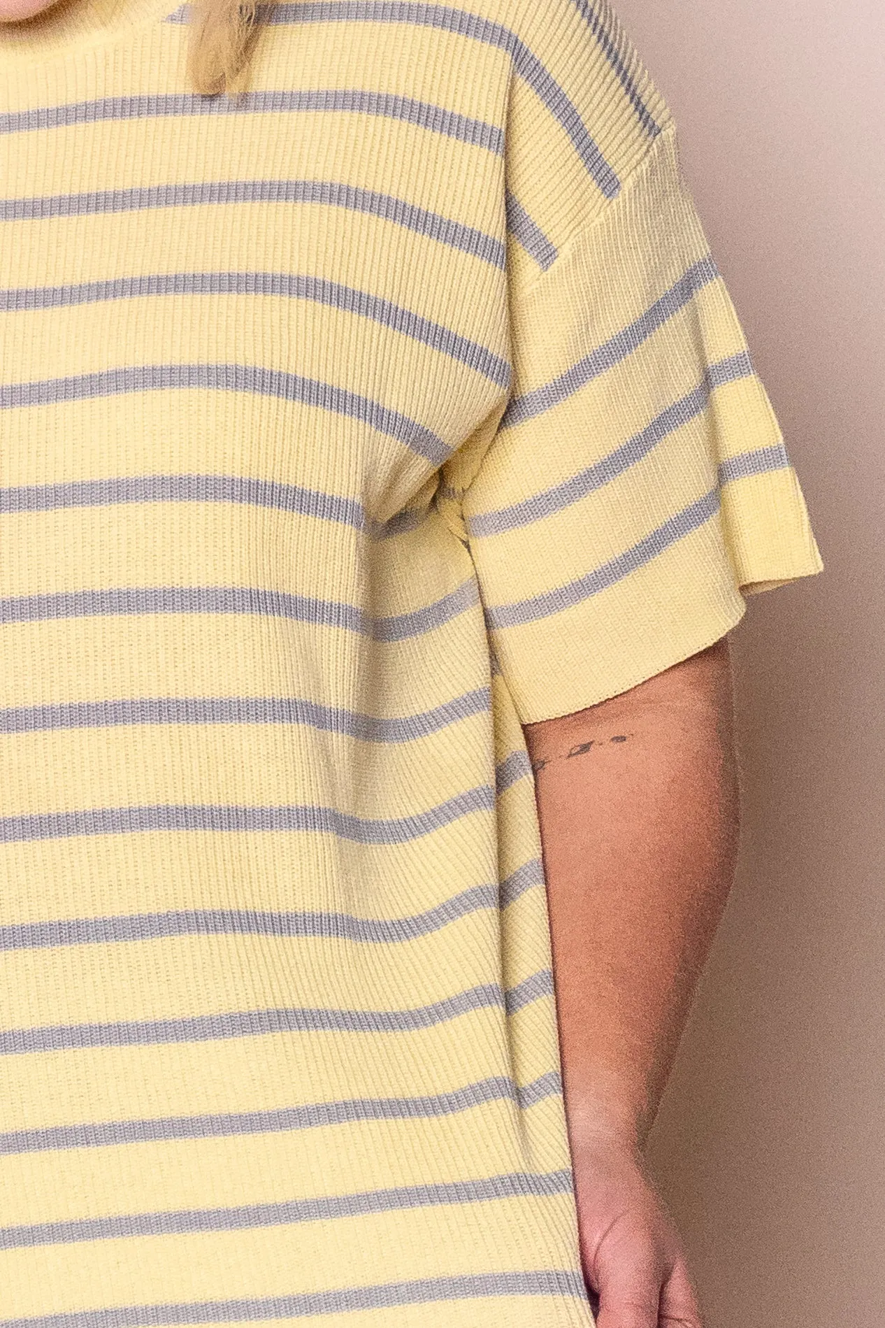 Kiley S/S Striped Knit Top in Yellow sold by Always Alice product image thumbnail 3