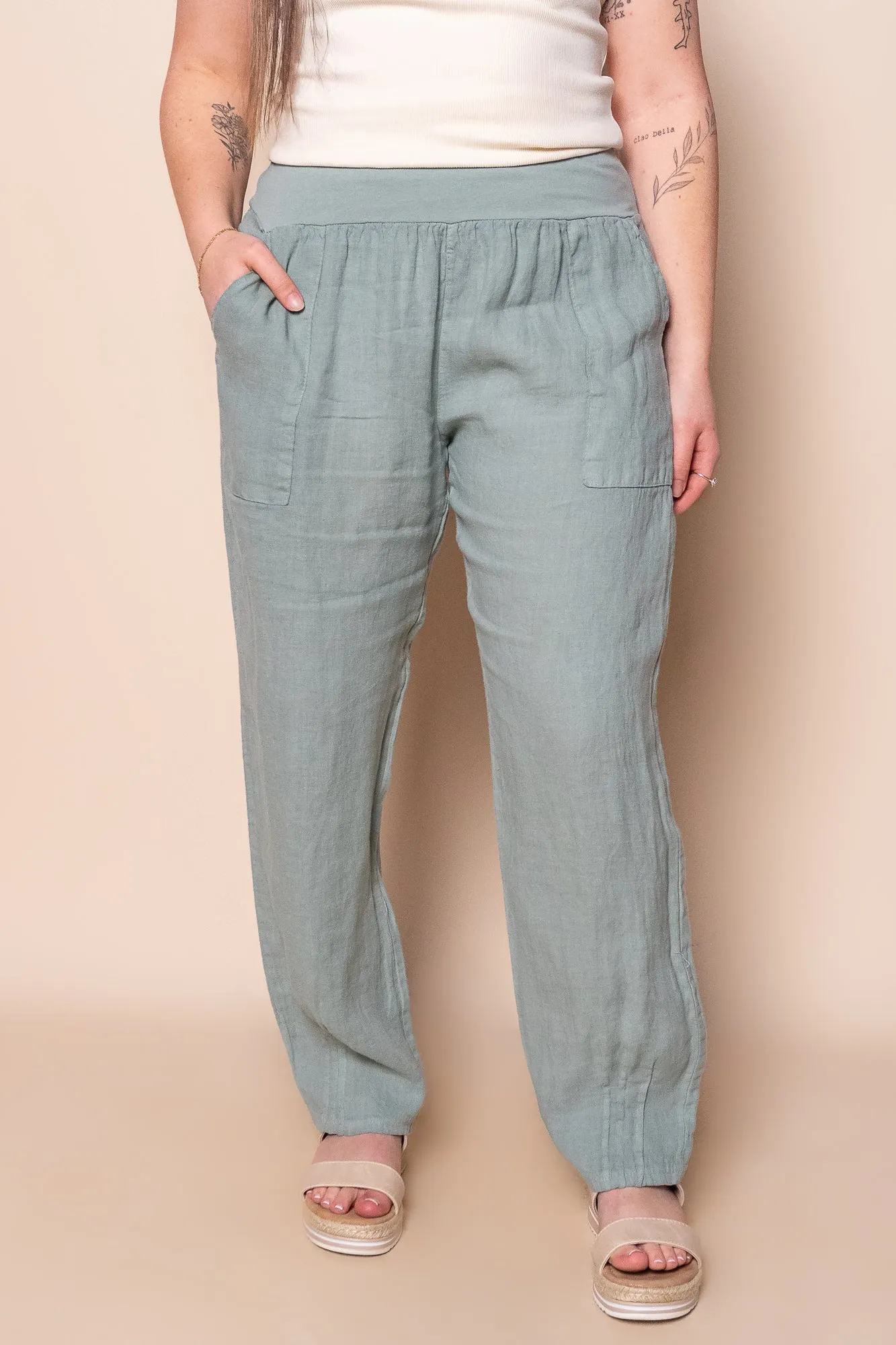 Sadie Linen Pants in Sage sold by Always Alice product image thumbnail 2