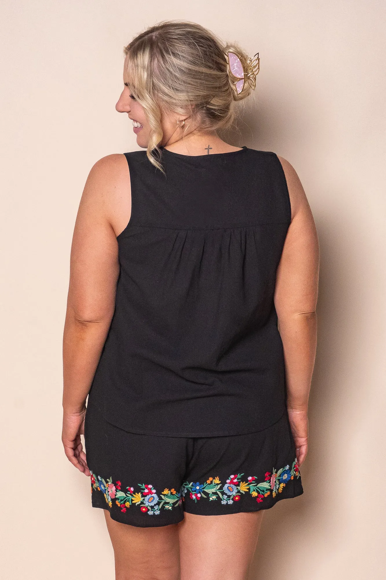 Izzi Embroidered Floral Top in Black sold by Always Alice product image thumbnail 5