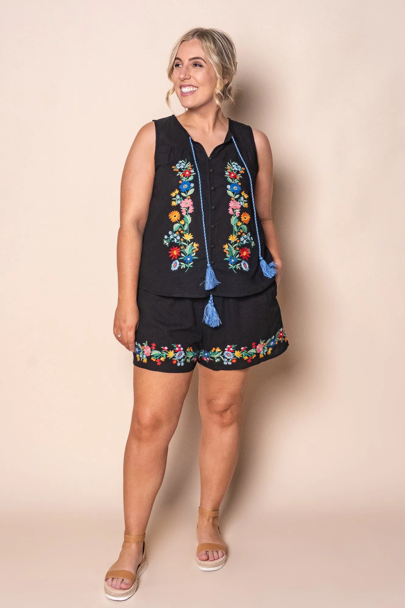 Izzi Embroidered Floral Top in Black sold by Always Alice product image thumbnail 3
