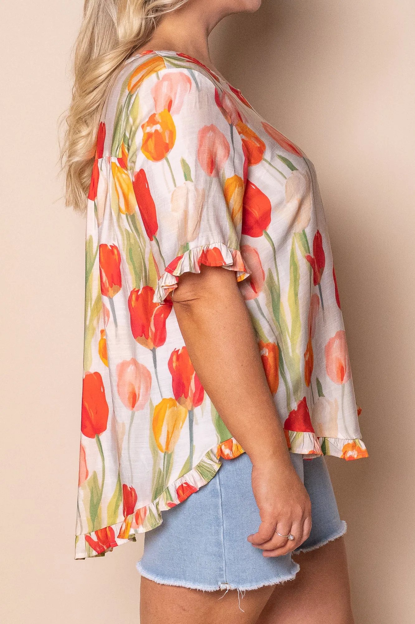 Heidi Floral Top in Beige Multi sold by Always Alice product image thumbnail 4