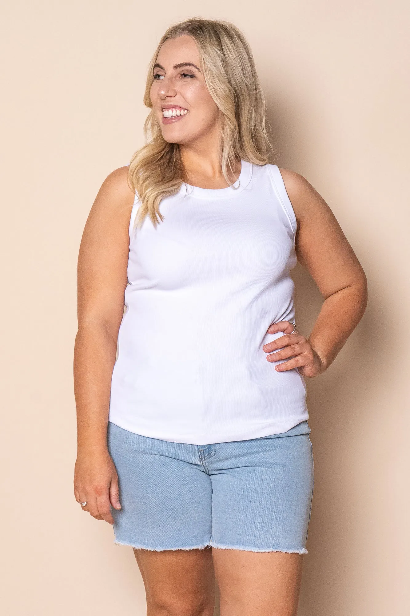 Iris Tank in White - Foxwood sold by Always Alice